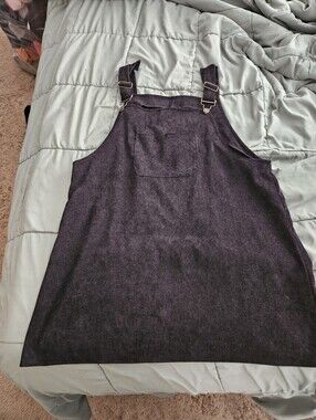 Black Corduroy Overall Dress